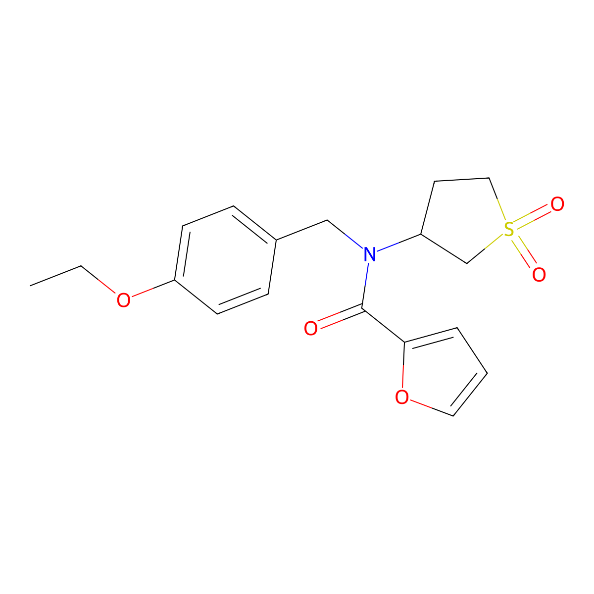 N-(1,1-dioxidotetrahydrothiophen-3-yl)-N-(4-ethoxybenzyl)furan-2-carboxamide molecular structure, CAS 847377-48-4