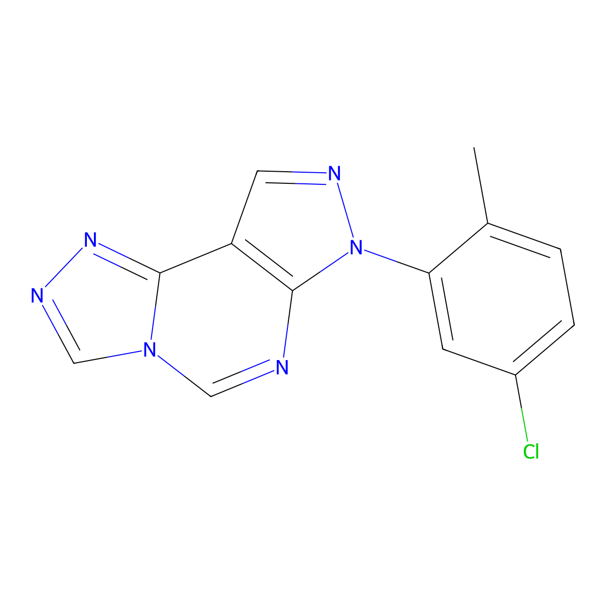 10-(5-Chloro-2-methylphenyl)-3,4,6,8,10,11-hexaazatricyclo[7.3.0.0^{2,6}]dodeca-1(9),2,4,7,11-pentaene molecular structure, CAS 847377-64-4