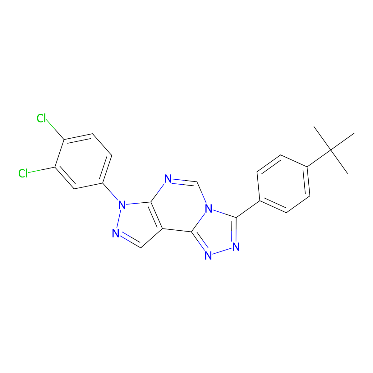 3-(4-tert-butylphenyl)-7-(3,4-dichlorophenyl)-7H-pyrazolo[4,3-e][1,2,4]triazolo[4,3-c]pyrimidine molecular structure, CAS 847378-46-5