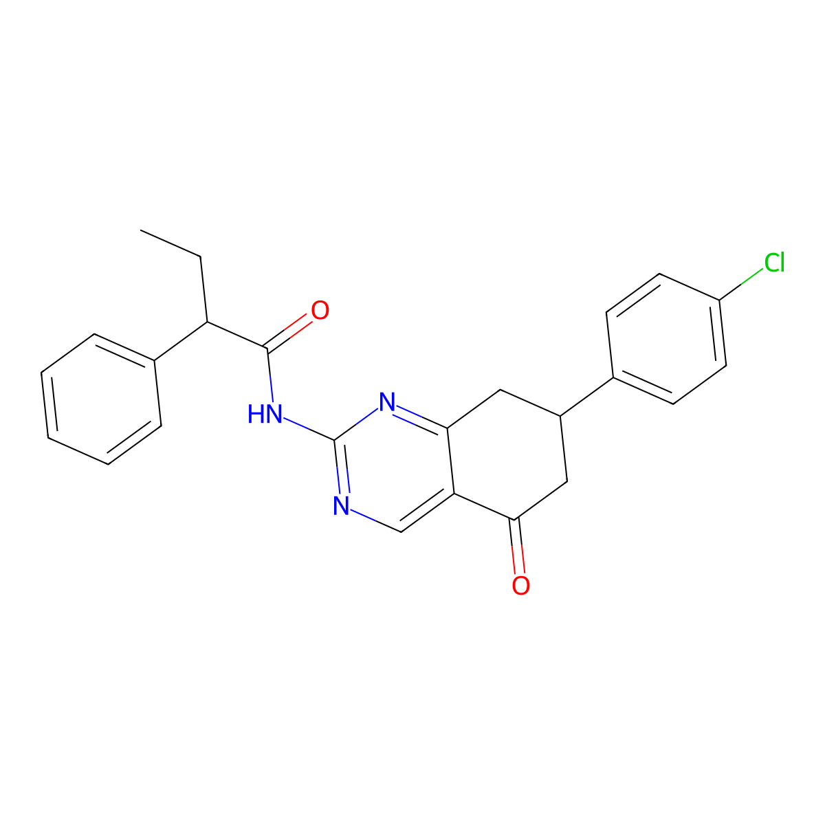 N-[7-(4-chlorophenyl)-5-oxo-5,6,7,8-tetrahydroquinazolin-2-yl]-2-phenylbutanamide molecular structure, CAS 847378-81-8