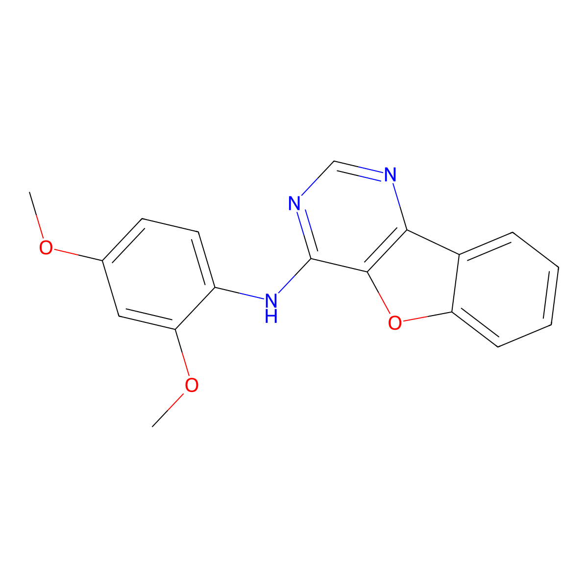 N-(2,4-Dimethoxyphenyl)benzofuro[3,2-d]pyrimidin-4-amine molecular structure, CAS 847379-79-7