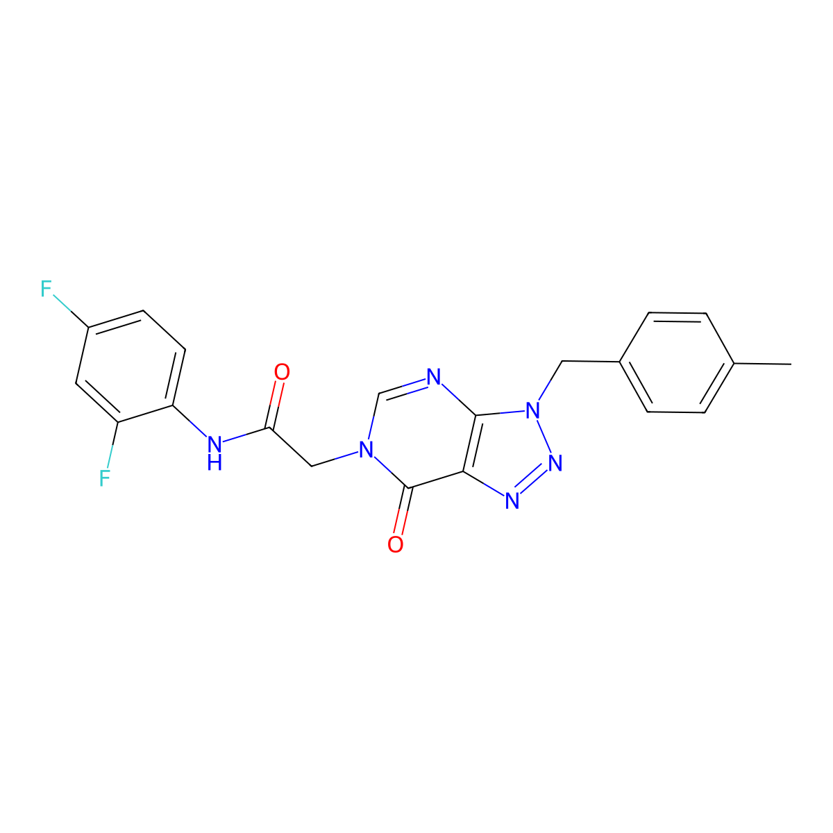 N-(2,4-difluorophenyl)-2-{3-[(4-methylphenyl)methyl]-7-oxo-3H,6H,7H-[1,2,3]triazolo[4,5-d]pyrimidin-6-yl}acetamide molecular structure, CAS 847381-72-0