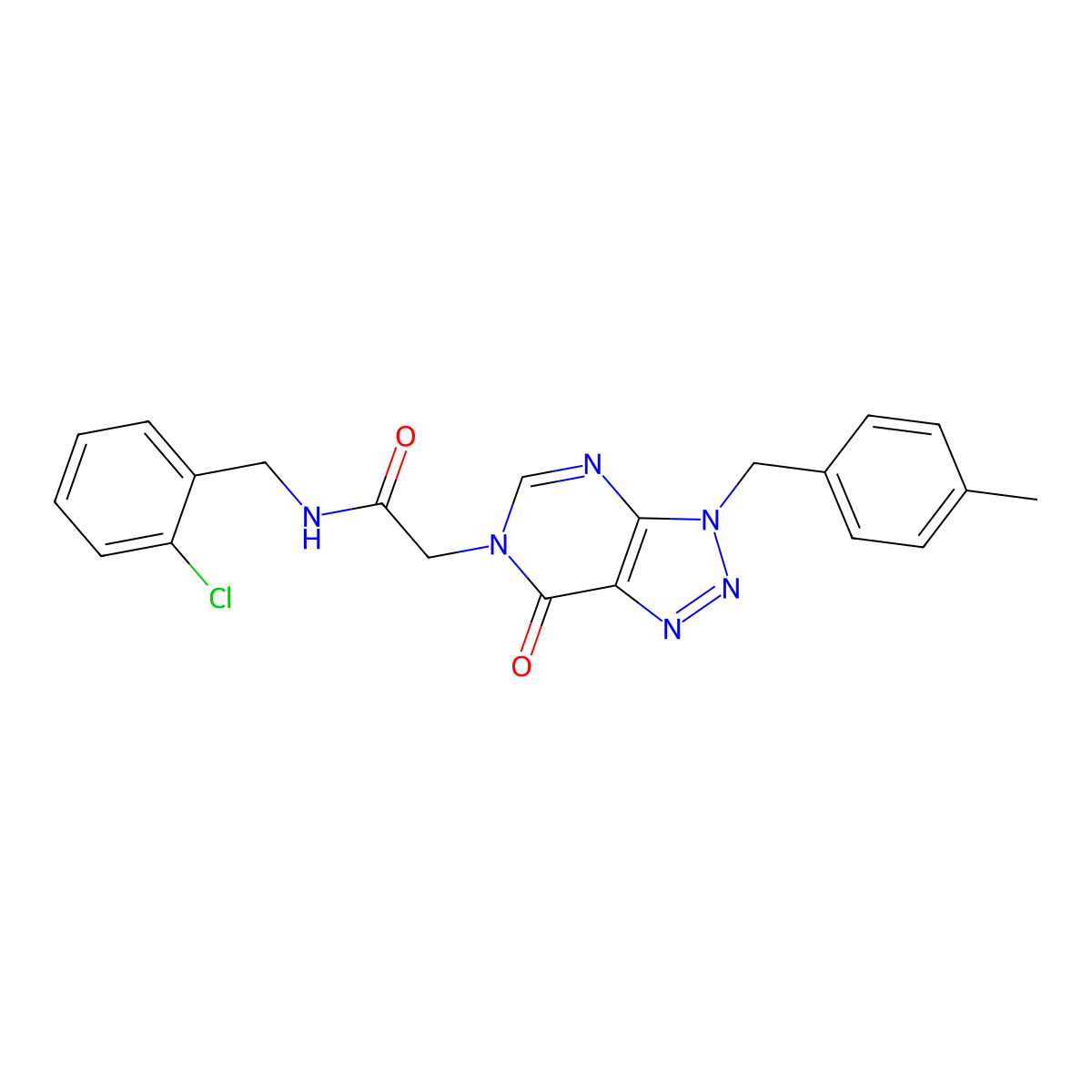N-(2-chlorobenzyl)-2-(3-(4-methylbenzyl)-7-oxo-3H-[1,2,3]triazolo[4,5-d]pyrimidin-6(7H)-yl)acetamide molecular structure, CAS 847381-97-9