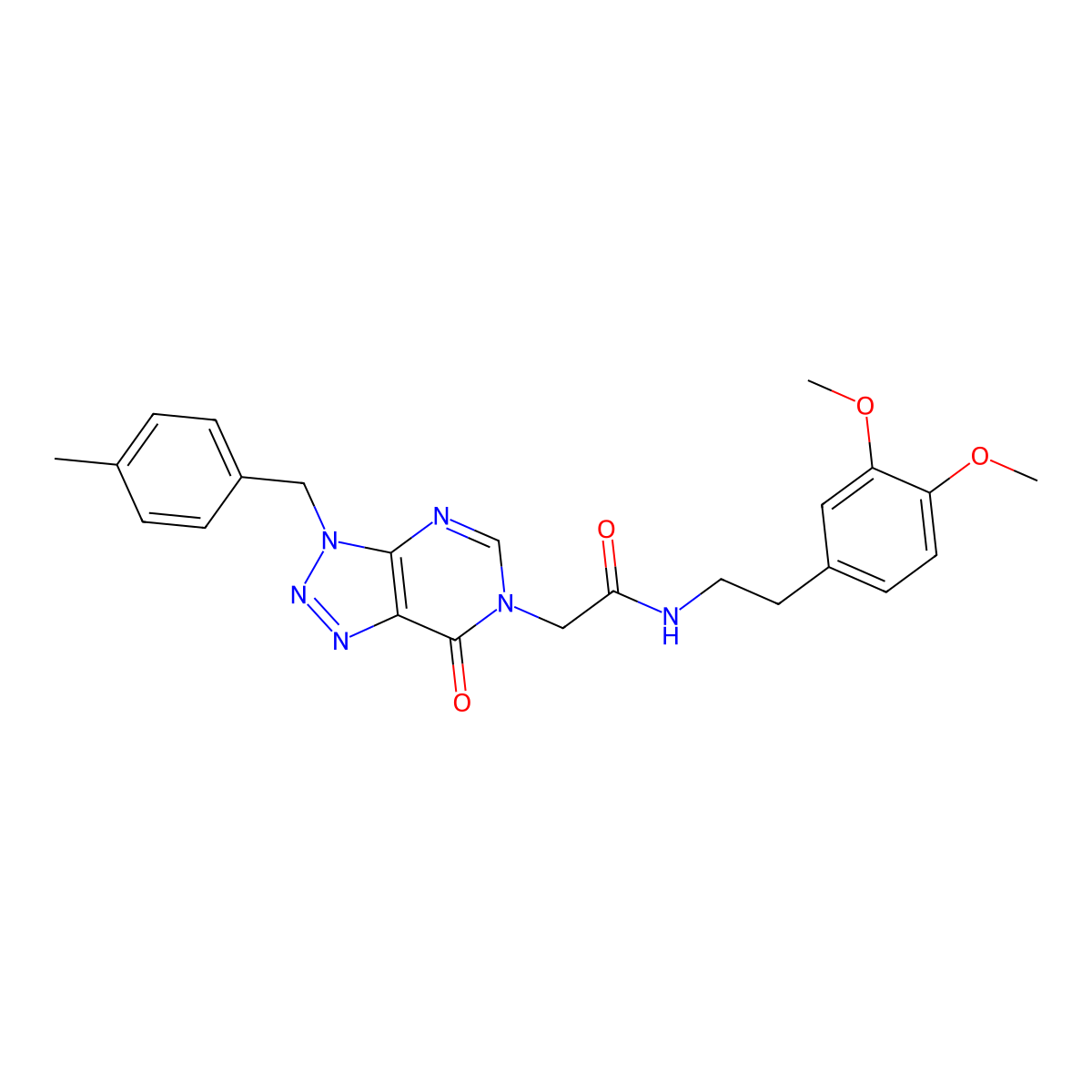 N-(3,4-dimethoxyphenethyl)-2-(3-(4-methylbenzyl)-7-oxo-3H-[1,2,3]triazolo[4,5-d]pyrimidin-6(7H)-yl)acetamide molecular structure, CAS 847382-00-7