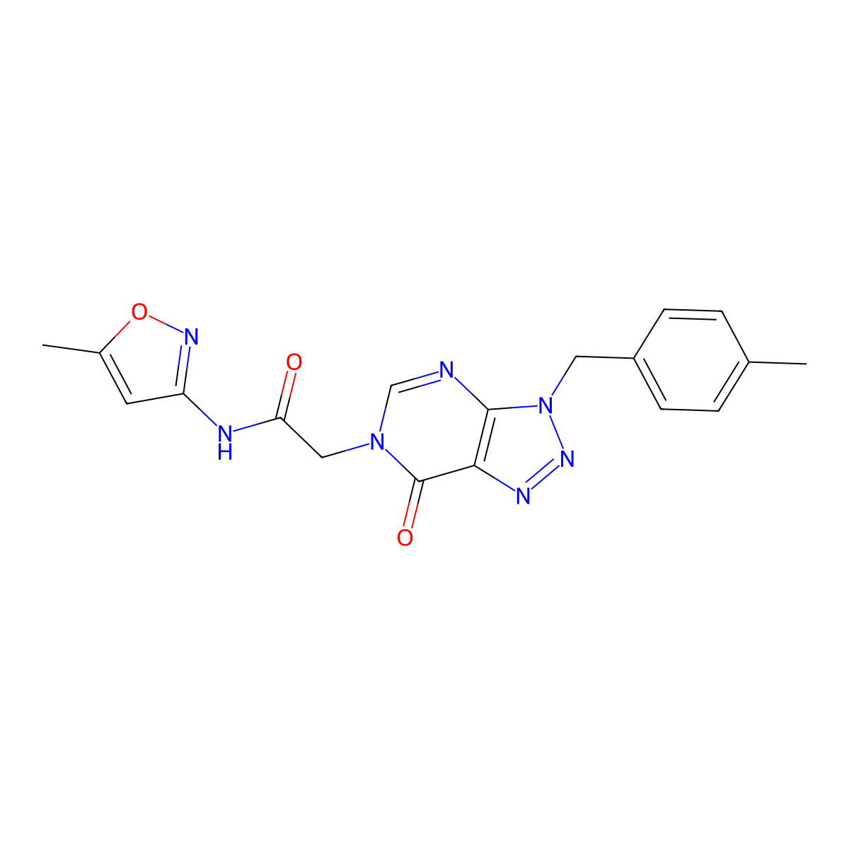 N-(5-methyl-1,2-oxazol-3-yl)-2-[3-[(4-methylphenyl)methyl]-7-oxotriazolo[4,5-d]pyrimidin-6-yl]acetamide molecular structure, CAS 847382-01-8