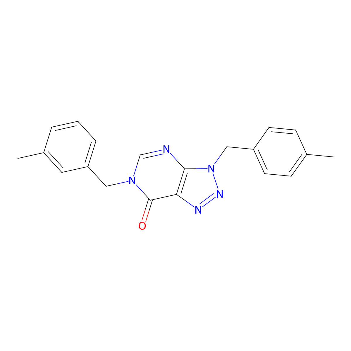 6-(3-methylbenzyl)-3-(4-methylbenzyl)-3,6-dihydro-7H-[1,2,3]triazolo[4,5-d]pyrimidin-7-one molecular structure, CAS 847382-08-5
