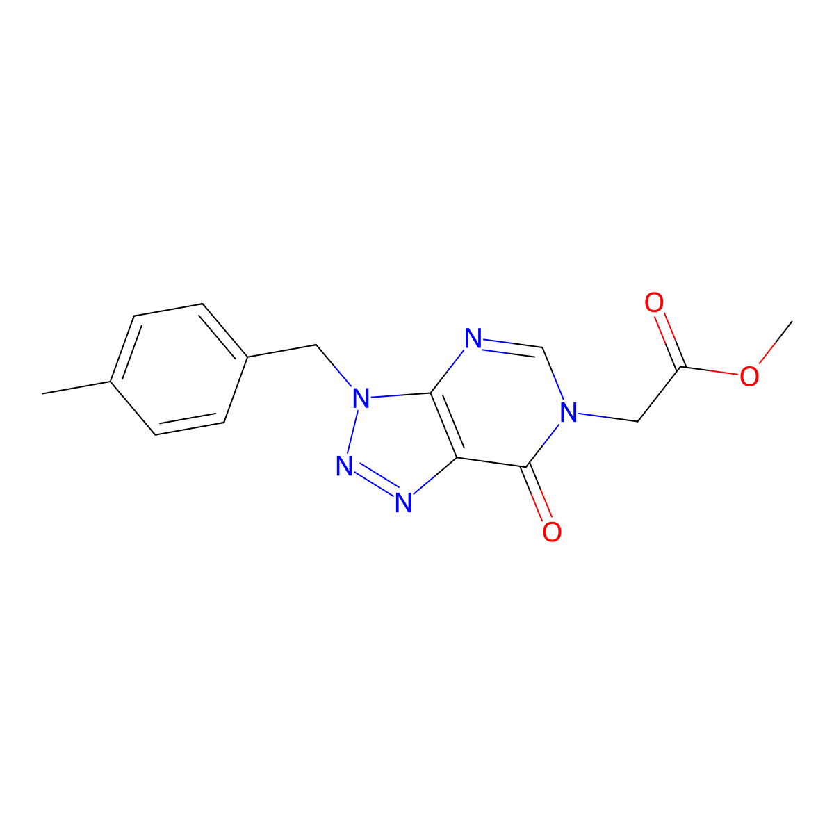 methyl 2-(3-(4-methylbenzyl)-7-oxo-3H-[1,2,3]triazolo[4,5-d]pyrimidin-6(7H)-yl)acetate molecular structure, CAS 847382-16-5