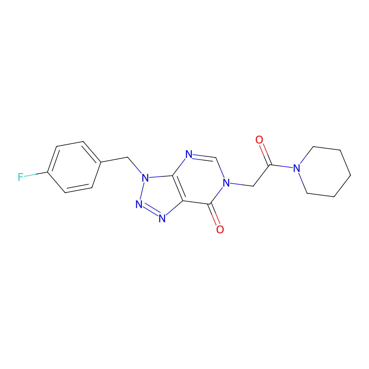 3-(4-fluorobenzyl)-6-(2-oxo-2-(piperidin-1-yl)ethyl)-3H-[1,2,3]triazolo[4,5-d]pyrimidin-7(6H)-one molecular structure, CAS 847382-26-7