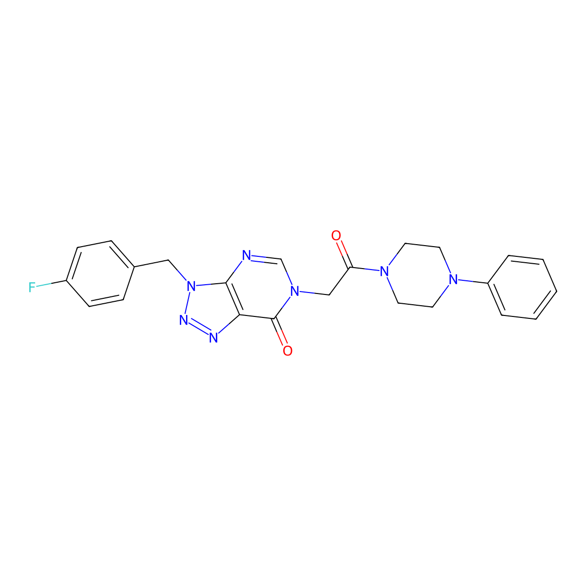 3-[(4-Fluorophenyl)methyl]-6-[2-oxo-2-(4-phenylpiperazin-1-yl)ethyl]triazolo[4,5-d]pyrimidin-7-one molecular structure, CAS 847382-30-3