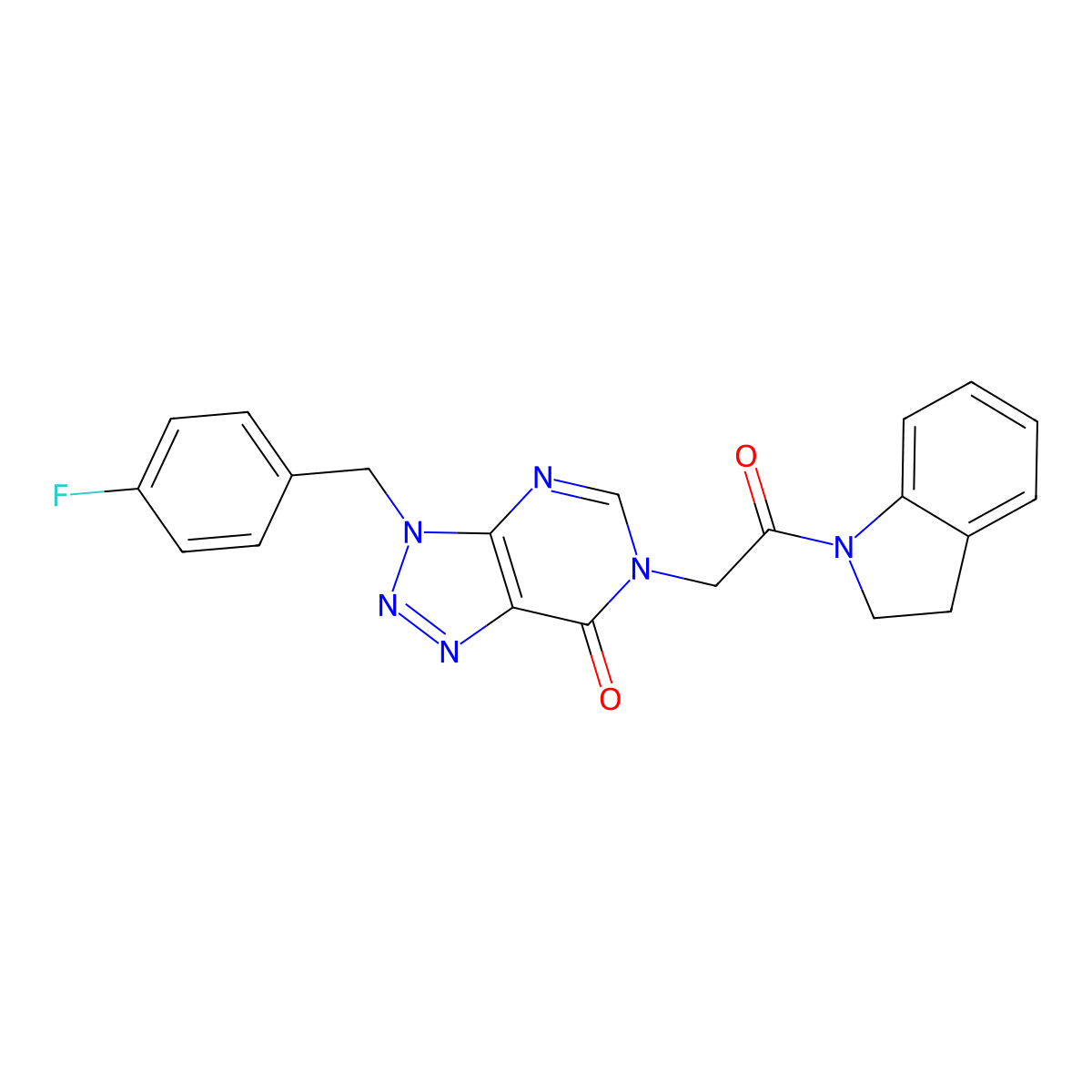 3-(4-fluorobenzyl)-6-(2-(indolin-1-yl)-2-oxoethyl)-3H-[1,2,3]triazolo[4,5-d]pyrimidin-7(6H)-one molecular structure, CAS 847382-33-6