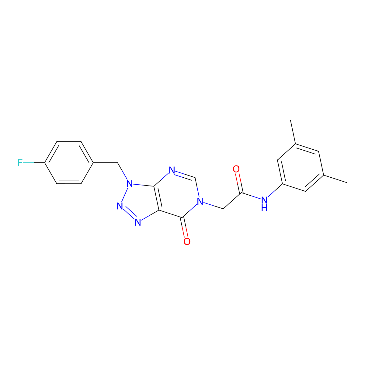 N-(3,5-dimethylphenyl)-2-(3-(4-fluorobenzyl)-7-oxo-3H-[1,2,3]triazolo[4,5-d]pyrimidin-6(7H)-yl)acetamide molecular structure, CAS 847382-40-5