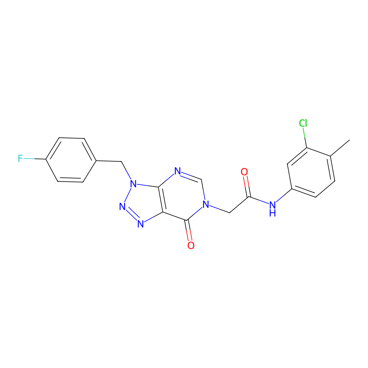 N-(3-chloro-4-methylphenyl)-2-(3-(4-fluorobenzyl)-7-oxo-3H-[1,2,3]triazolo[4,5-d]pyrimidin-6(7H)-yl)acetamide molecular structure, CAS 847382-49-4