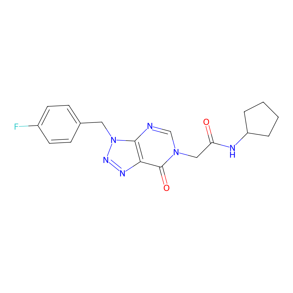 N-cyclopentyl-2-[3-(4-fluorobenzyl)-7-oxo-3,7-dihydro-6H-[1,2,3]triazolo[4,5-d]pyrimidin-6-yl]acetamide molecular structure, CAS 847382-64-3
