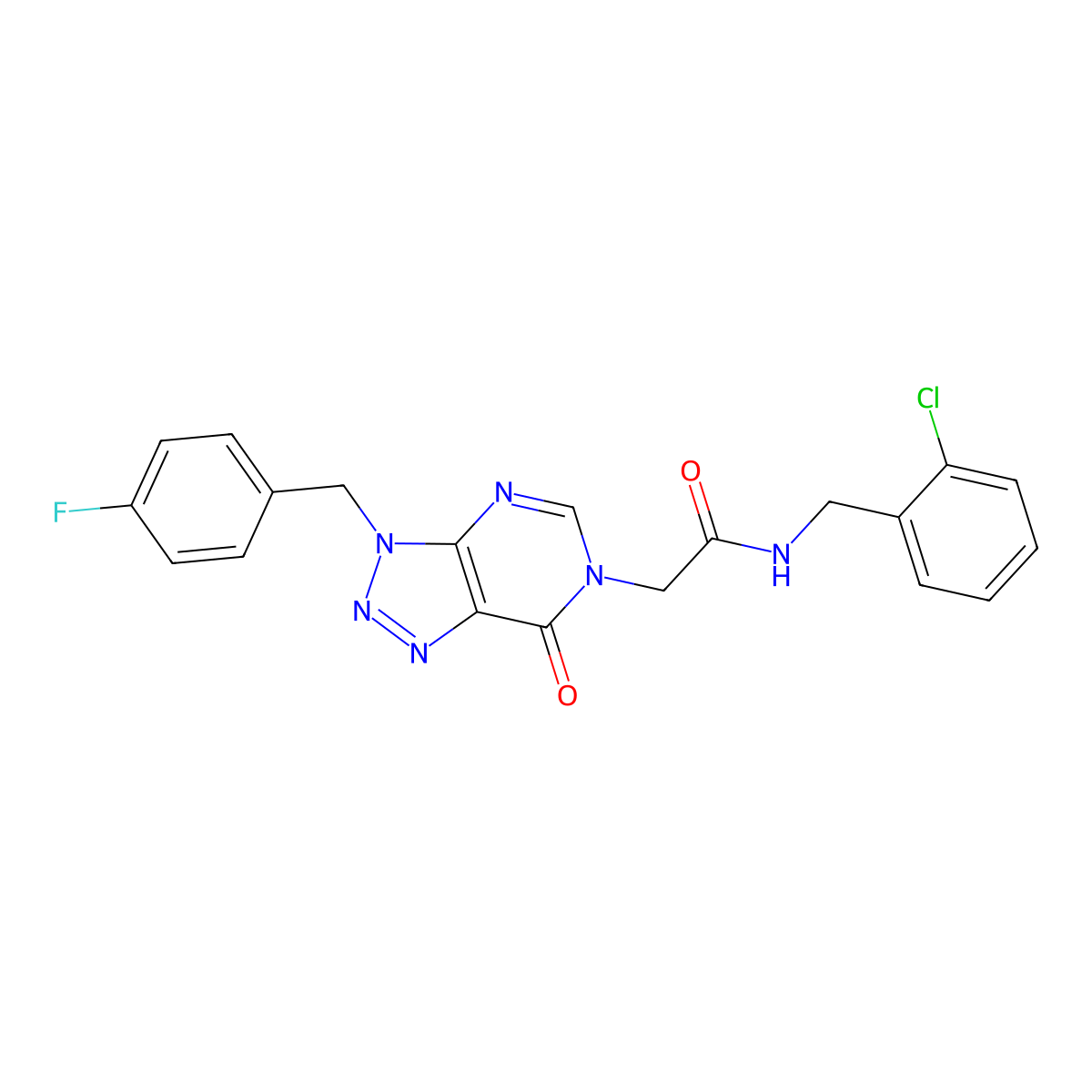 N-(2-chlorobenzyl)-2-(3-(4-fluorobenzyl)-7-oxo-3H-[1,2,3]triazolo[4,5-d]pyrimidin-6(7H)-yl)acetamide molecular structure, CAS 847382-70-1