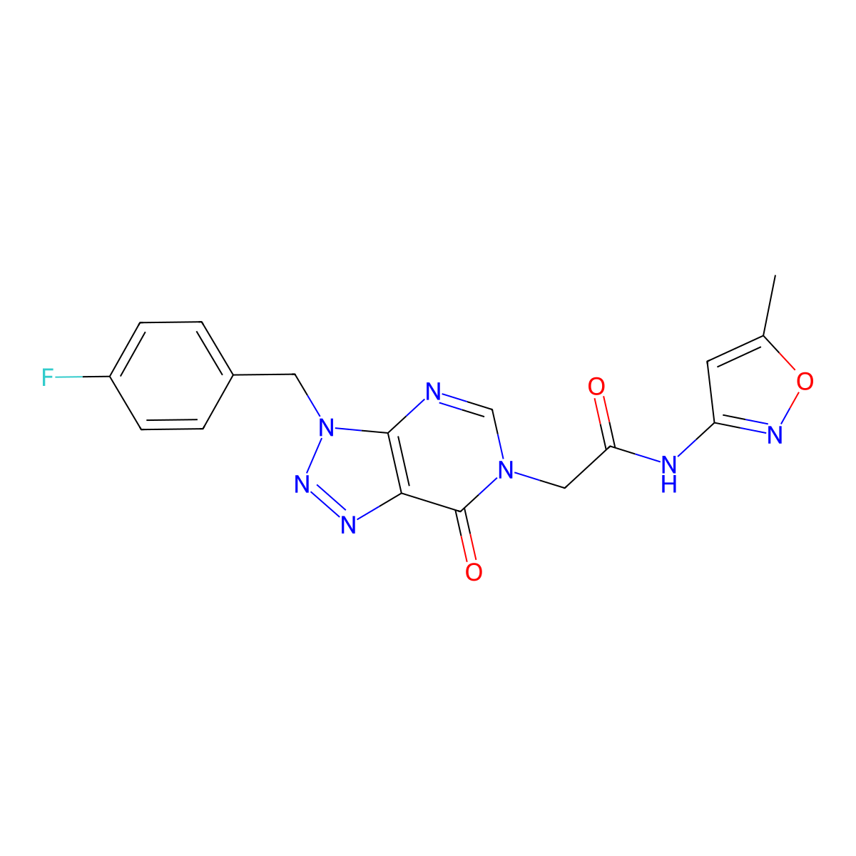 2-[3-[(4-fluorophenyl)methyl]-7-oxotriazolo[4,5-d]pyrimidin-6-yl]-N-(5-methyl-1,2-oxazol-3-yl)acetamide molecular structure, CAS 847382-74-5