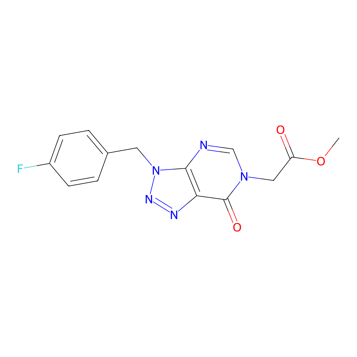 Methyl 2-[3-[(4-fluorophenyl)methyl]-7-oxotriazolo[4,5-d]pyrimidin-6-yl]acetate molecular structure, CAS 847382-86-9