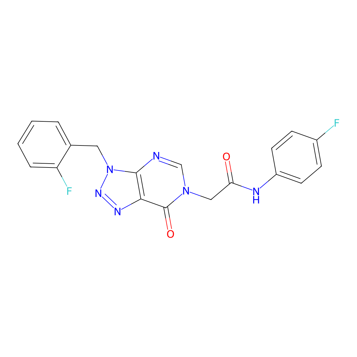2-(3-(2-fluorobenzyl)-7-oxo-3H-[1,2,3]triazolo[4,5-d]pyrimidin-6(7H)-yl)-N-(4-fluorophenyl)acetamide molecular structure, CAS 847383-12-4