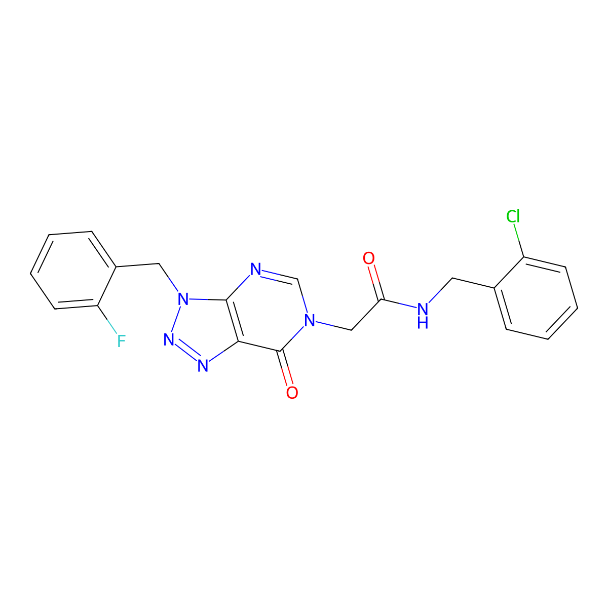 N-(2-chlorobenzyl)-2-(3-(2-fluorobenzyl)-7-oxo-3H-[1,2,3]triazolo[4,5-d]pyrimidin-6(7H)-yl)acetamide molecular structure, CAS 847383-37-3