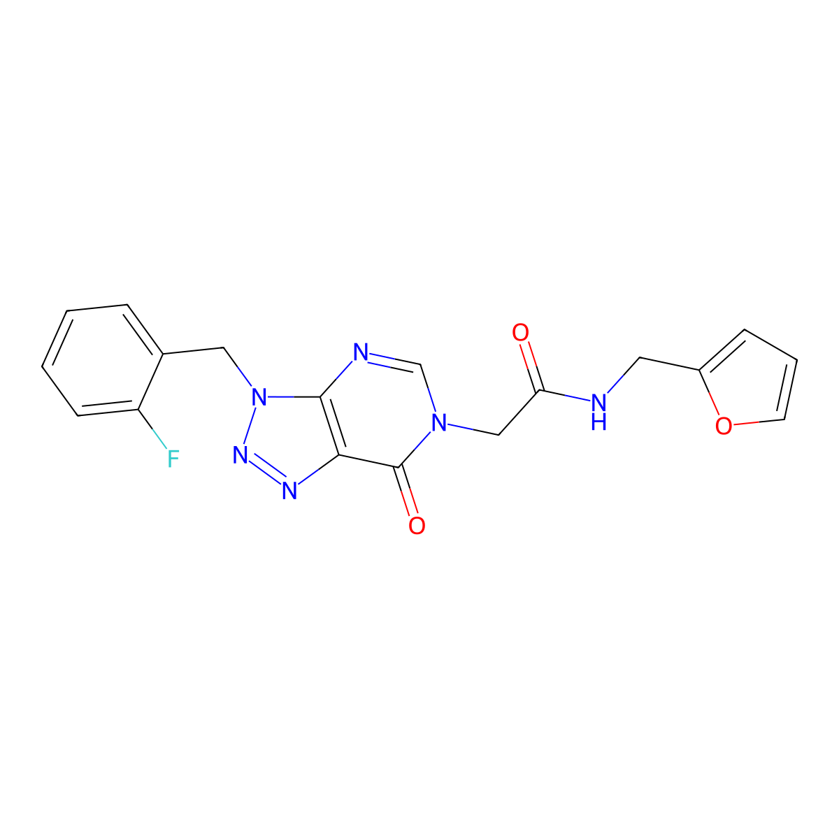 2-[3-[(2-fluorophenyl)methyl]-7-oxotriazolo[4,5-d]pyrimidin-6-yl]-N-(furan-2-ylmethyl)acetamide molecular structure, CAS 847383-38-4