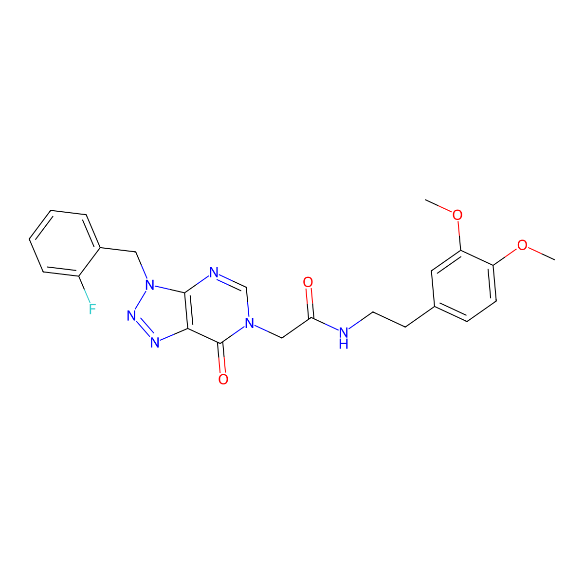 N-(3,4-dimethoxyphenethyl)-2-(3-(2-fluorobenzyl)-7-oxo-3H-[1,2,3]triazolo[4,5-d]pyrimidin-6(7H)-yl)acetamide molecular structure, CAS 847383-40-8