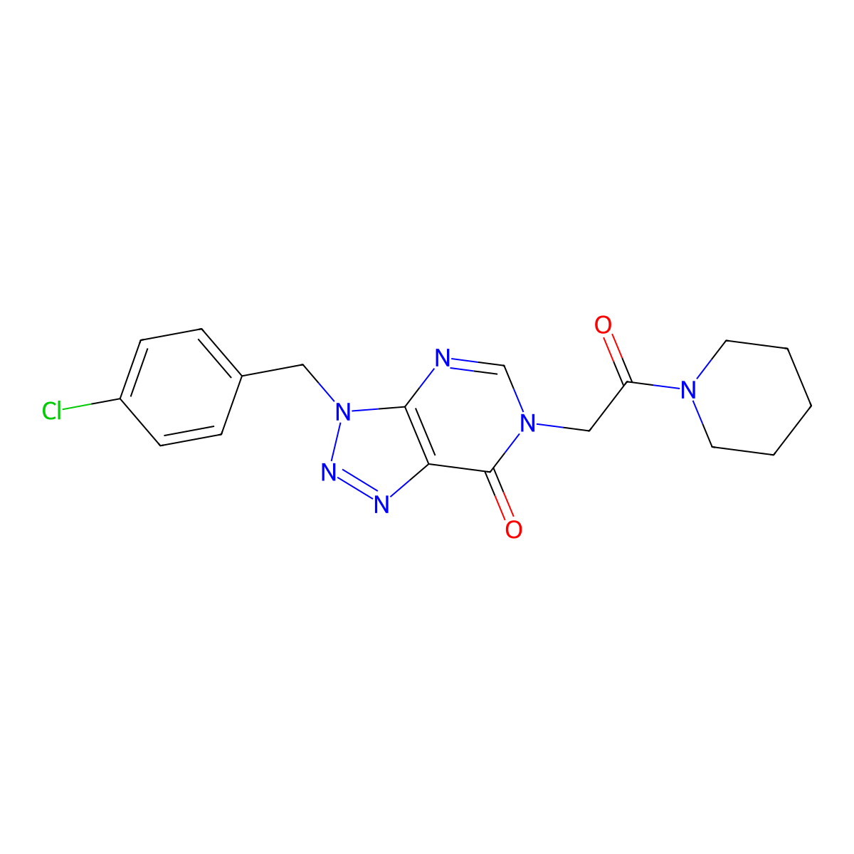 3-(4-chlorobenzyl)-6-(2-oxo-2-(piperidin-1-yl)ethyl)-3H-[1,2,3]triazolo[4,5-d]pyrimidin-7(6H)-one molecular structure, CAS 847383-61-3