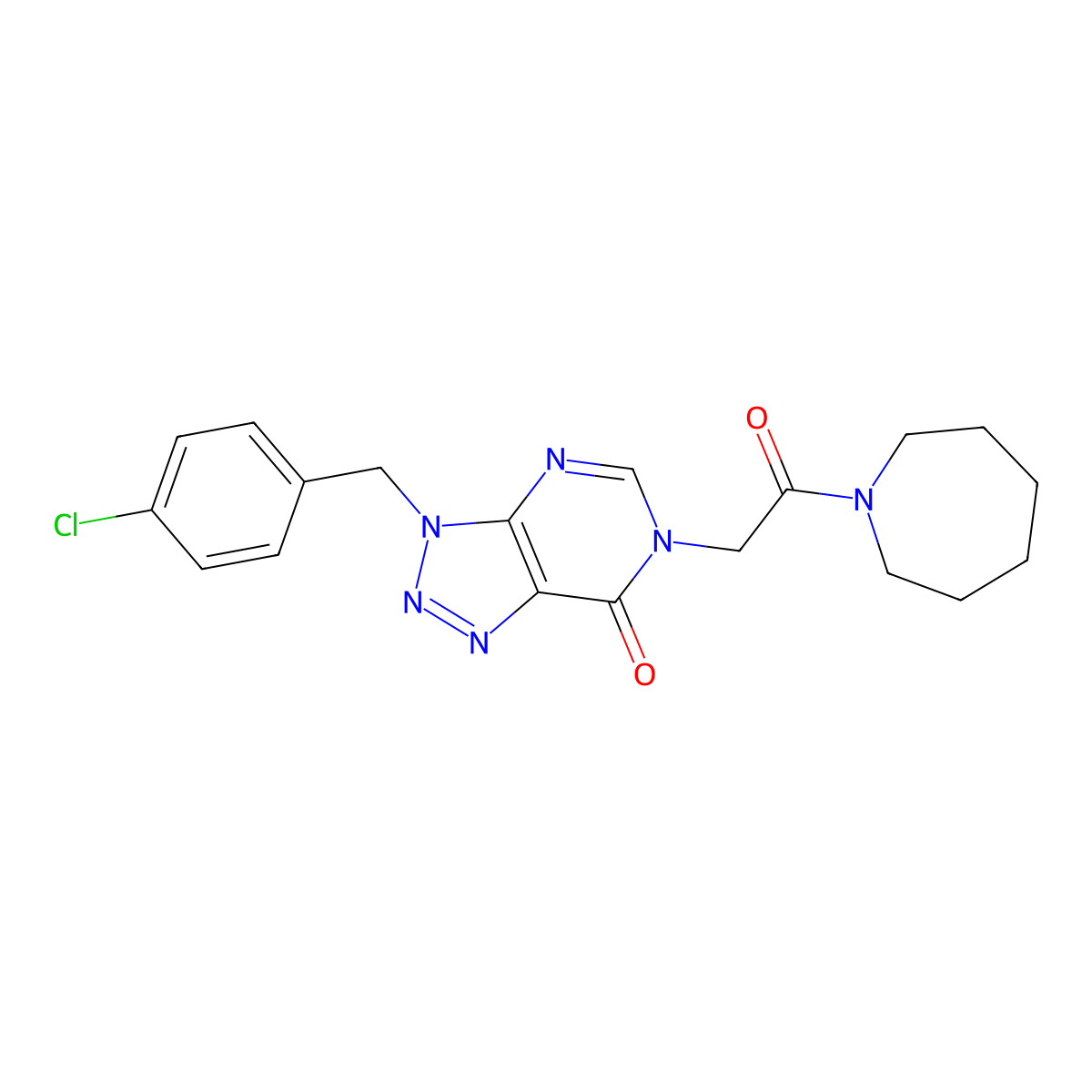 6-(2-(azepan-1-yl)-2-oxoethyl)-3-(4-chlorobenzyl)-3H-[1,2,3]triazolo[4,5-d]pyrimidin-7(6H)-one molecular structure, CAS 847383-62-4