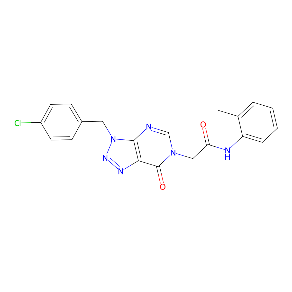 2-{3-[(4-chlorophenyl)methyl]-7-oxo-3H,6H,7H-[1,2,3]triazolo[4,5-d]pyrimidin-6-yl}-N-(2-methylphenyl)acetamide molecular structure, CAS 847383-68-0