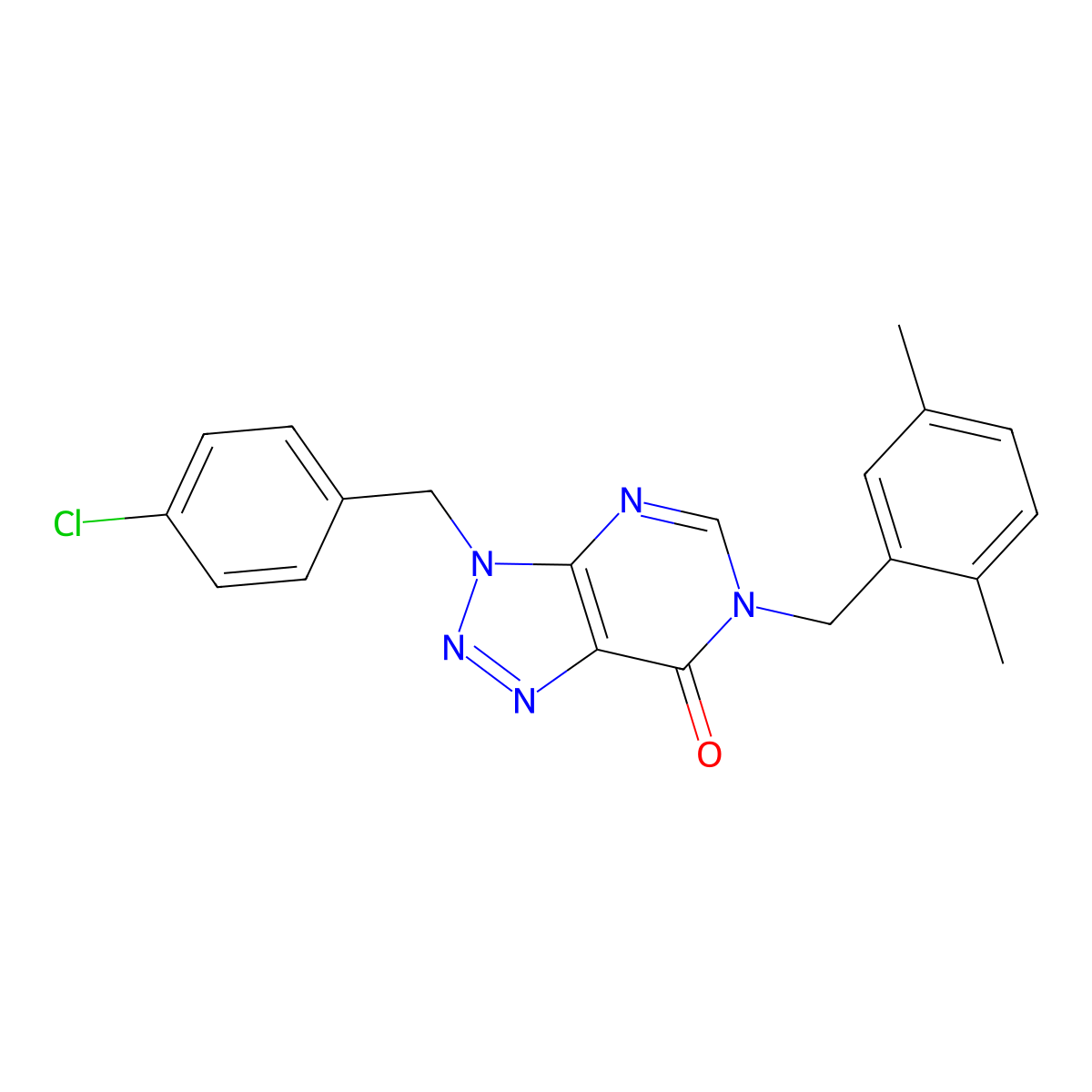 3-(4-chlorobenzyl)-6-(2,5-dimethylbenzyl)-3H-[1,2,3]triazolo[4,5-d]pyrimidin-7(6H)-one molecular structure, CAS 847383-94-2