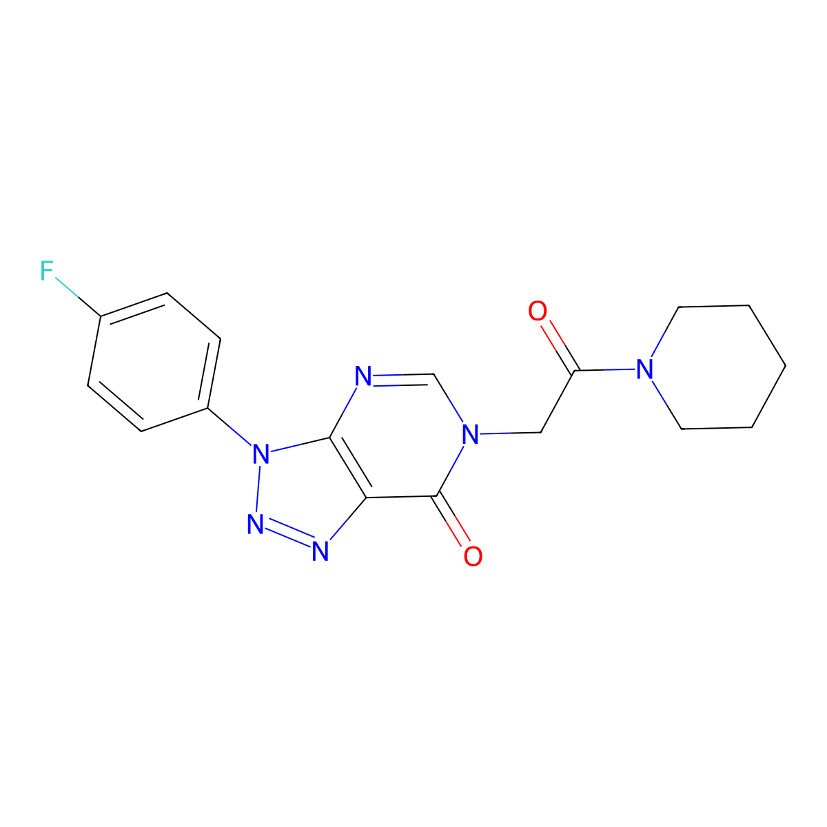 3-(4-fluorophenyl)-6-(2-oxo-2-(piperidin-1-yl)ethyl)-3H-[1,2,3]triazolo[4,5-d]pyrimidin-7(6H)-one molecular structure, CAS 847384-05-8