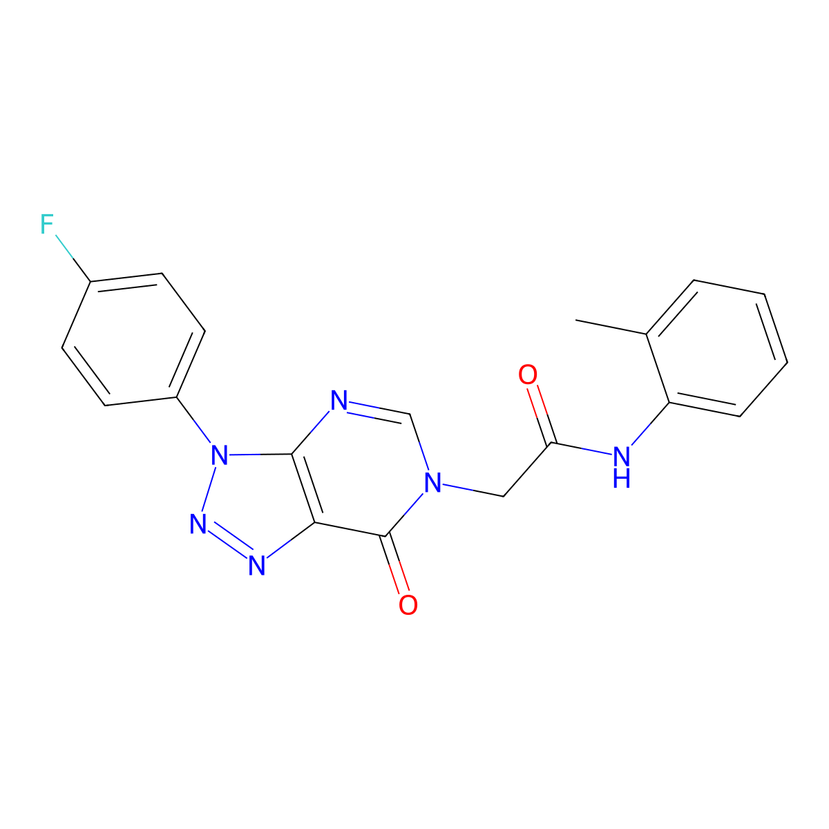 2-(3-(4-fluorophenyl)-7-oxo-3H-[1,2,3]triazolo[4,5-d]pyrimidin-6(7H)-yl)-N-(o-tolyl)acetamide molecular structure, CAS 847384-14-9