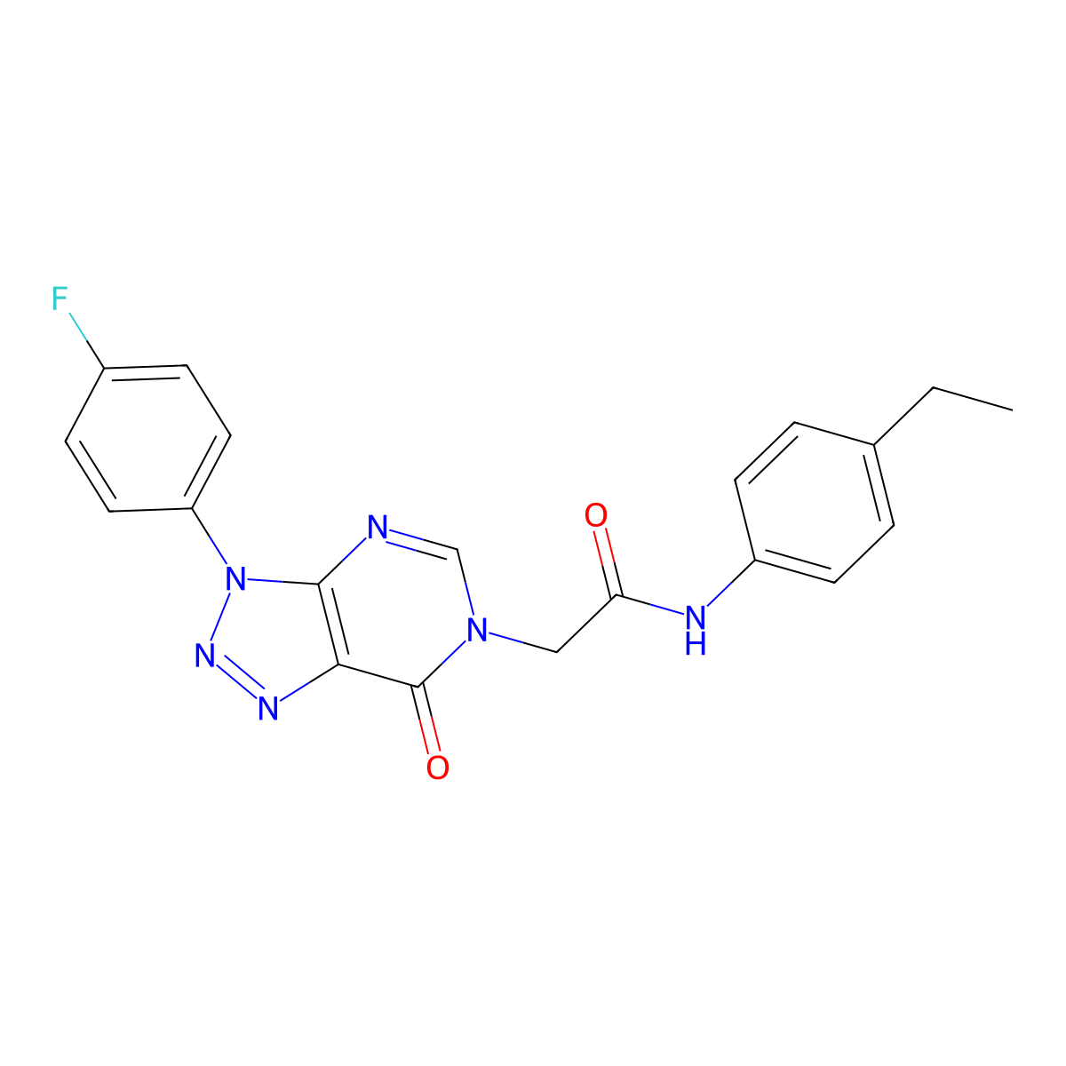 N-(4-ethylphenyl)-2-(3-(4-fluorophenyl)-7-oxo-3H-[1,2,3]triazolo[4,5-d]pyrimidin-6(7H)-yl)acetamide molecular structure, CAS 847384-20-7