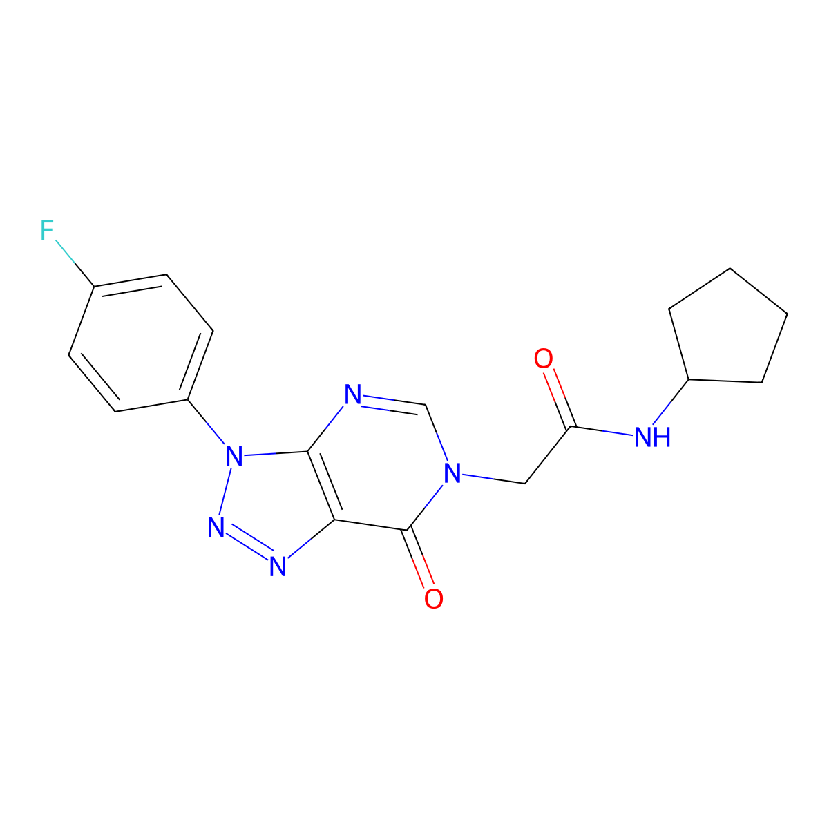 N-cyclopentyl-2-(3-(4-fluorophenyl)-7-oxo-3H-[1,2,3]triazolo[4,5-d]pyrimidin-6(7H)-yl)acetamide molecular structure, CAS 847384-44-5