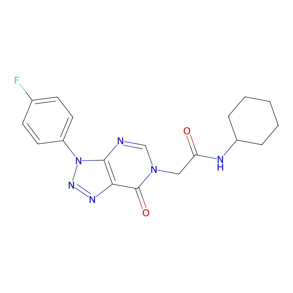 N-cyclohexyl-2-(3-(4-fluorophenyl)-7-oxo-3H-[1,2,3]triazolo[4,5-d]pyrimidin-6(7H)-yl)acetamide molecular structure, CAS 847384-45-6