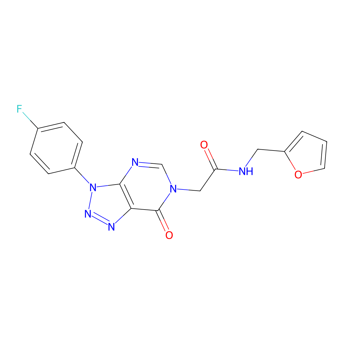 2-[3-(4-fluorophenyl)-7-oxo-3,7-dihydro-6H-[1,2,3]triazolo[4,5-d]pyrimidin-6-yl]-N-(2-furylmethyl)acetamide molecular structure, CAS 847384-50-3