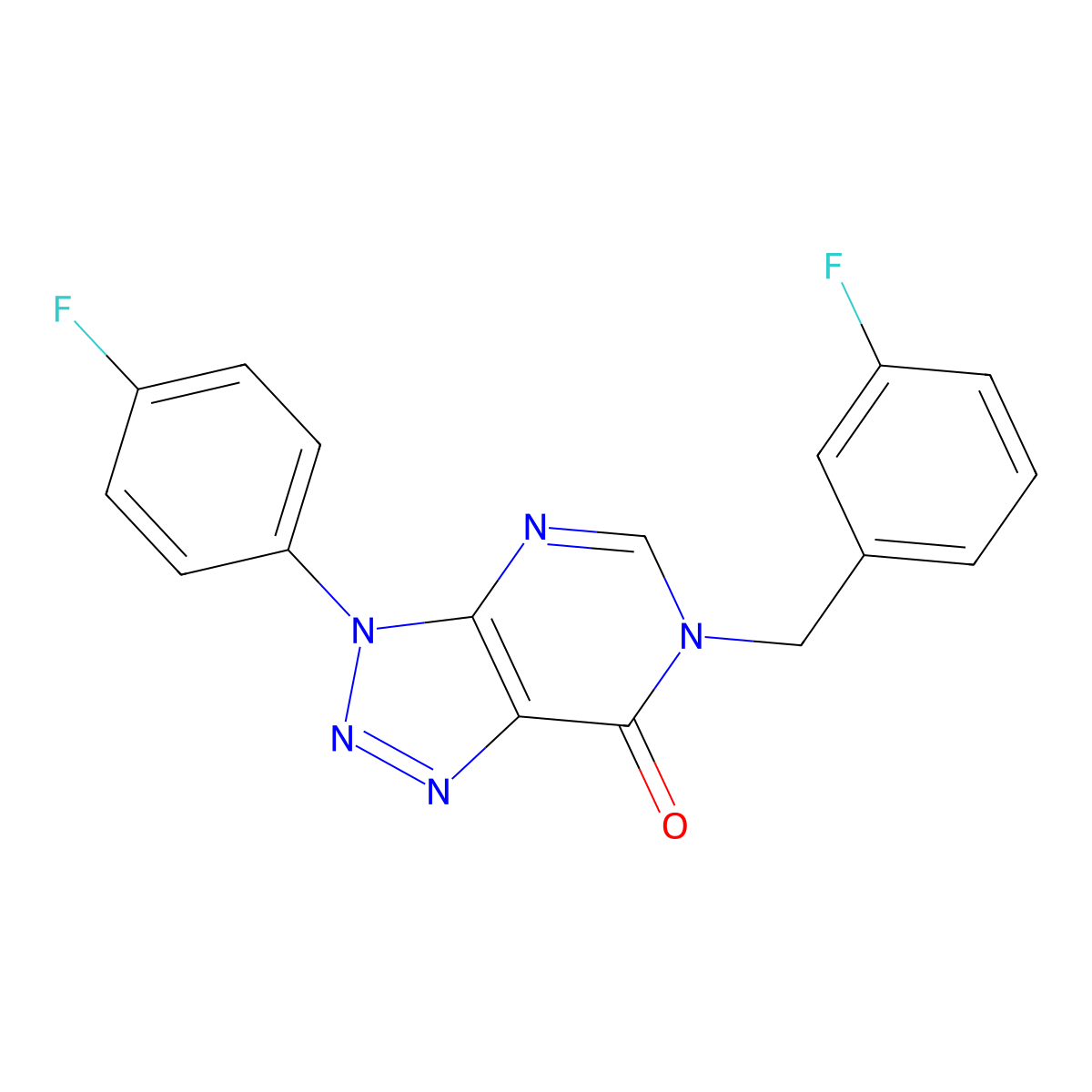 6-(3-fluorobenzyl)-3-(4-fluorophenyl)-3H-[1,2,3]triazolo[4,5-d]pyrimidin-7(6H)-one molecular structure, CAS 847384-54-7