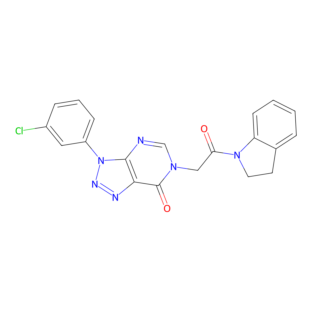 3-(3-chlorophenyl)-6-(2-(indolin-1-yl)-2-oxoethyl)-3H-[1,2,3]triazolo[4,5-d]pyrimidin-7(6H)-one molecular structure, CAS 847384-71-8