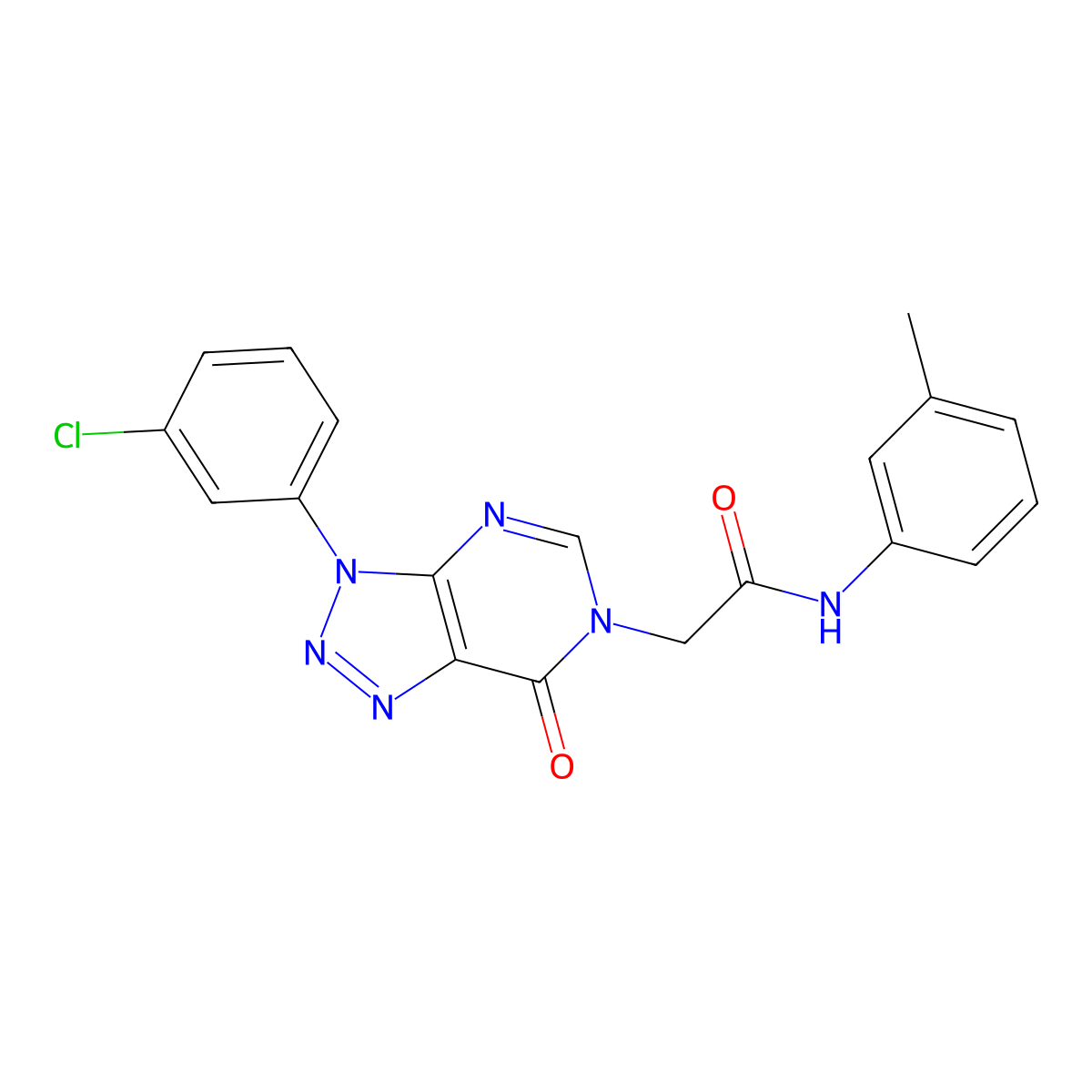 2-(3-(3-chlorophenyl)-7-oxo-3H-[1,2,3]triazolo[4,5-d]pyrimidin-6(7H)-yl)-N-(m-tolyl)acetamide molecular structure, CAS 847384-74-1