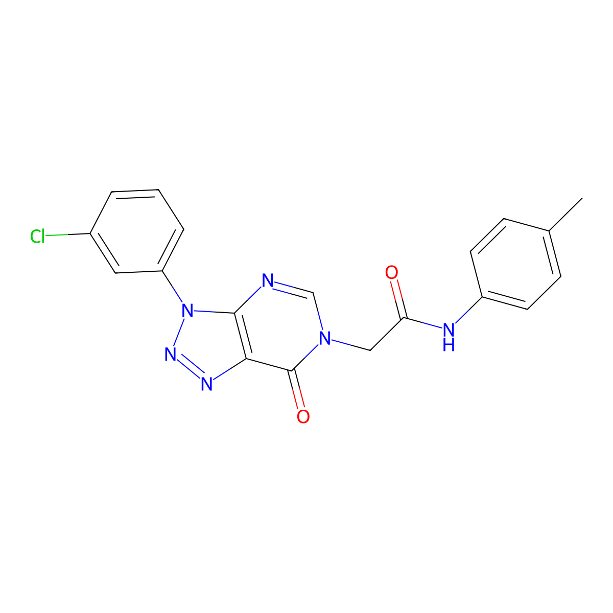 2-(3-(3-chlorophenyl)-7-oxo-3H-[1,2,3]triazolo[4,5-d]pyrimidin-6(7H)-yl)-N-(p-tolyl)acetamide molecular structure, CAS 847384-75-2