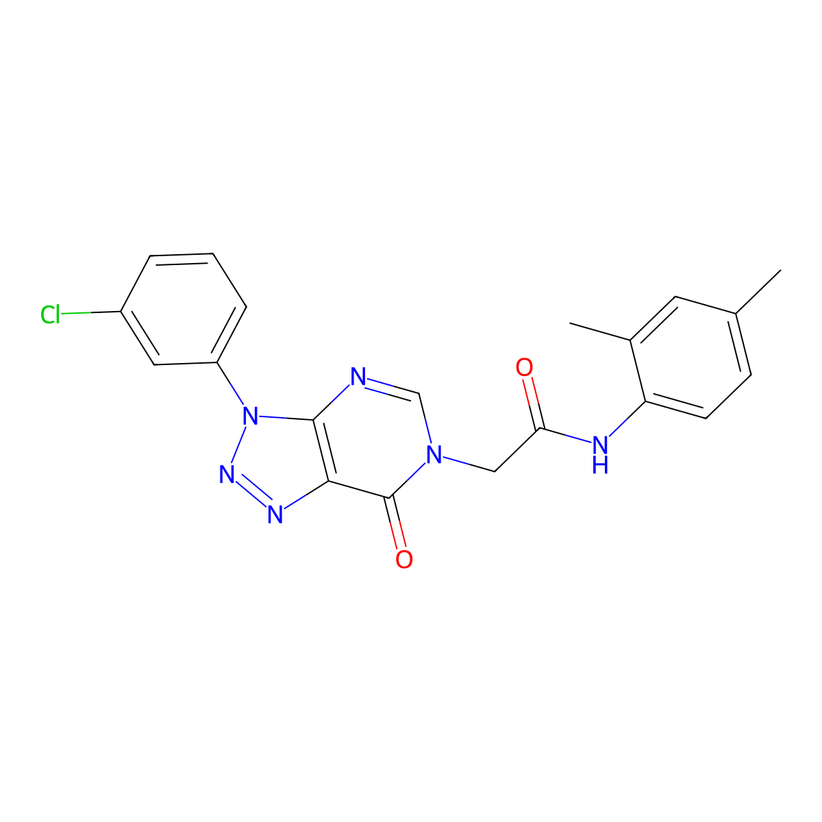 2-(3-(3-chlorophenyl)-7-oxo-3H-[1,2,3]triazolo[4,5-d]pyrimidin-6(7H)-yl)-N-(2,4-dimethylphenyl)acetamide molecular structure, CAS 847384-76-3