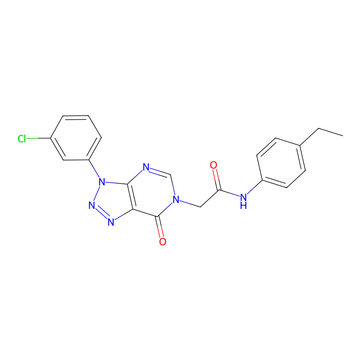 2-(3-(3-chlorophenyl)-7-oxo-3H-[1,2,3]triazolo[4,5-d]pyrimidin-6(7H)-yl)-N-(4-ethylphenyl)acetamide molecular structure, CAS 847384-77-4