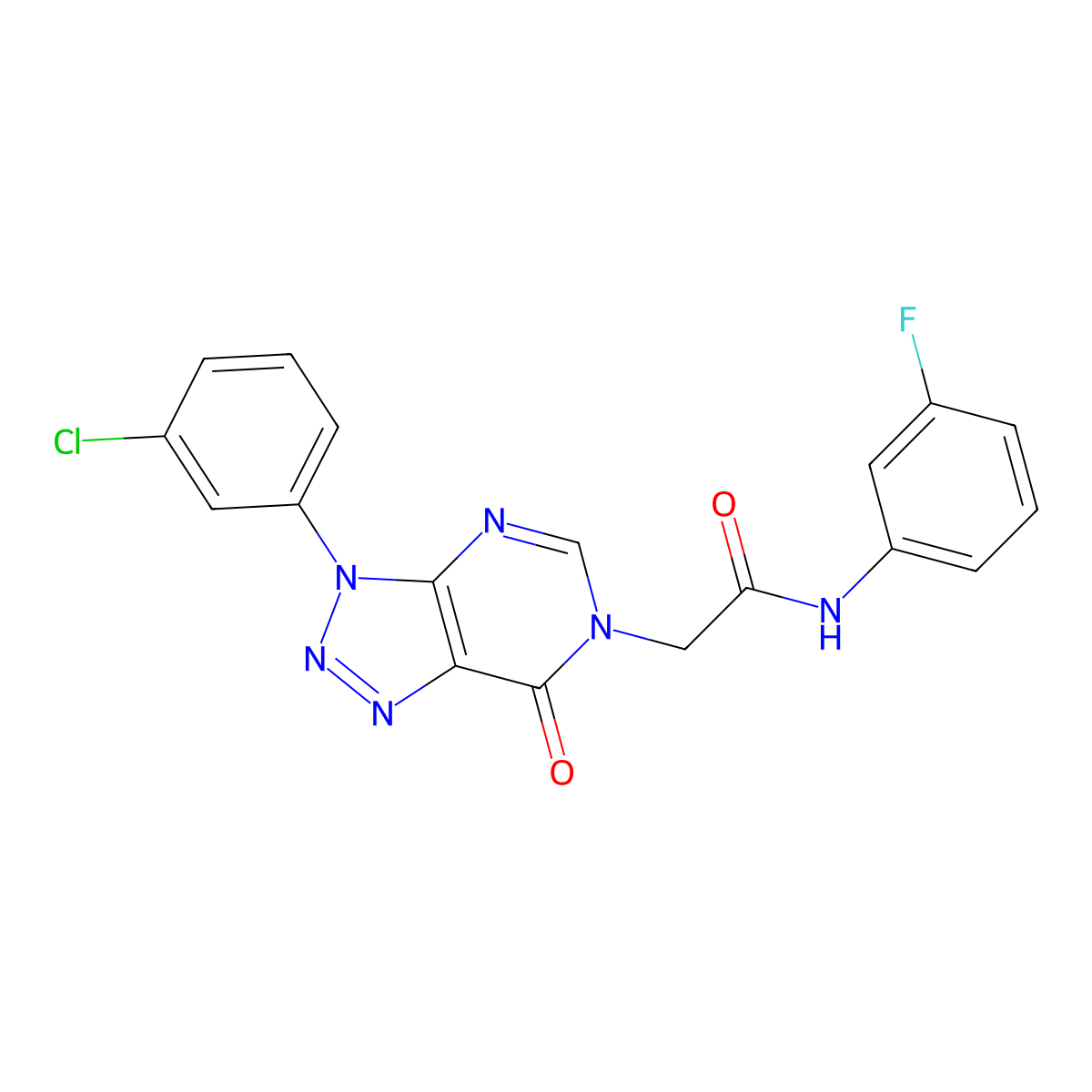 2-(3-(3-chlorophenyl)-7-oxo-3H-[1,2,3]triazolo[4,5-d]pyrimidin-6(7H)-yl)-N-(3-fluorophenyl)acetamide molecular structure, CAS 847384-80-9