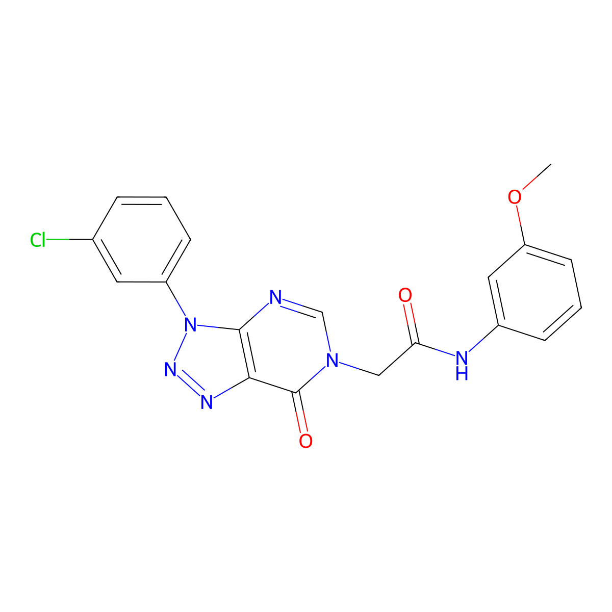 2-(3-(3-chlorophenyl)-7-oxo-3H-[1,2,3]triazolo[4,5-d]pyrimidin-6(7H)-yl)-N-(3-methoxyphenyl)acetamide molecular structure, CAS 847384-83-2