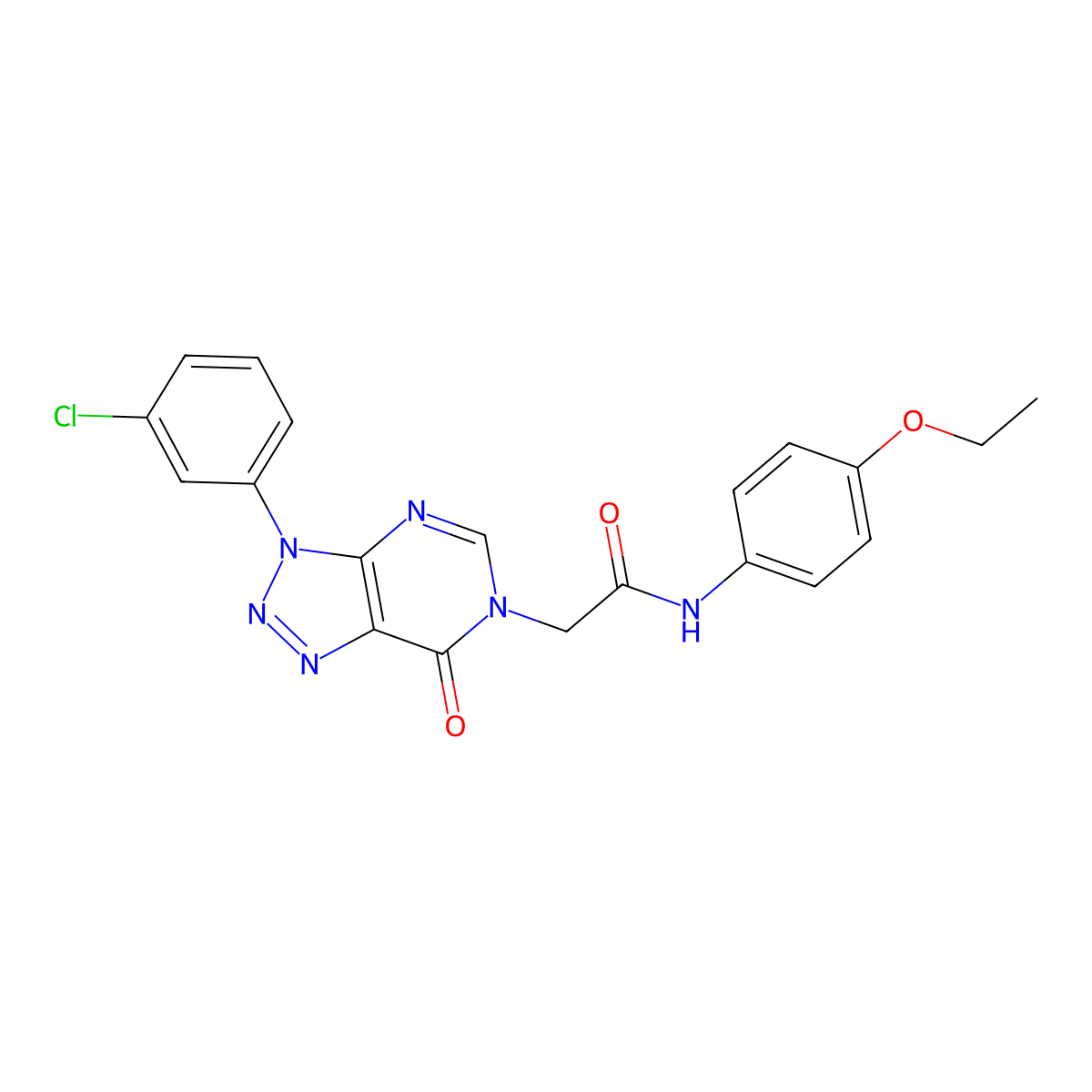2-(3-(3-chlorophenyl)-7-oxo-3H-[1,2,3]triazolo[4,5-d]pyrimidin-6(7H)-yl)-N-(4-ethoxyphenyl)acetamide molecular structure, CAS 847384-86-5