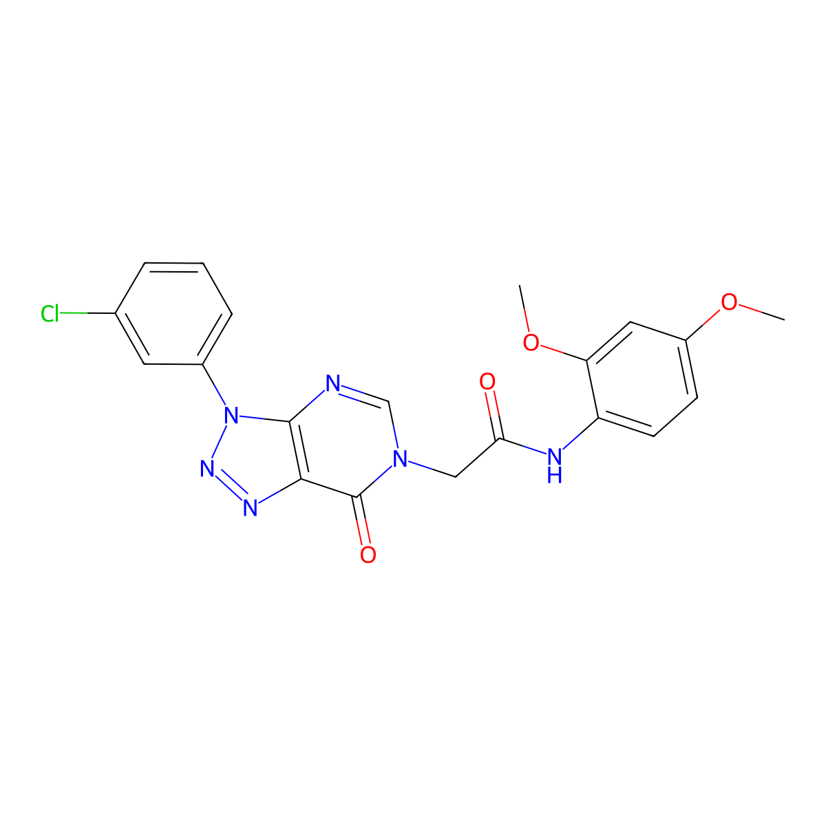 2-(3-(3-chlorophenyl)-7-oxo-3H-[1,2,3]triazolo[4,5-d]pyrimidin-6(7H)-yl)-N-(2,4-dimethoxyphenyl)acetamide molecular structure, CAS 847384-87-6