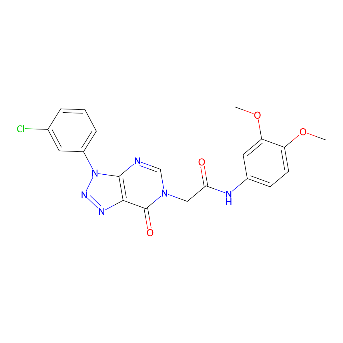2-(3-(3-chlorophenyl)-7-oxo-3H-[1,2,3]triazolo[4,5-d]pyrimidin-6(7H)-yl)-N-(3,4-dimethoxyphenyl)acetamide molecular structure, CAS 847384-89-8