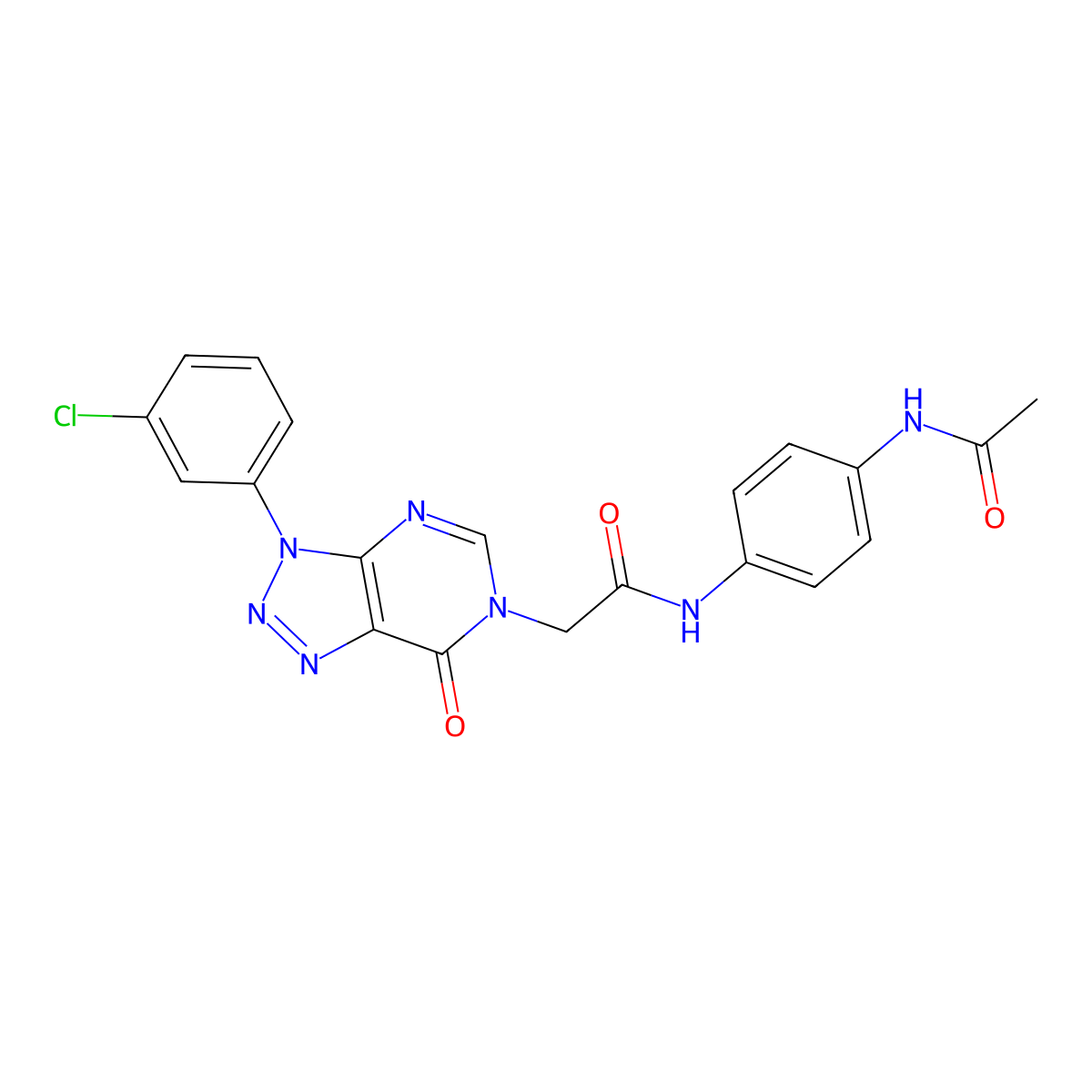N-(4-acetamidophenyl)-2-(3-(3-chlorophenyl)-7-oxo-3H-[1,2,3]triazolo[4,5-d]pyrimidin-6(7H)-yl)acetamide molecular structure, CAS 847384-95-6
