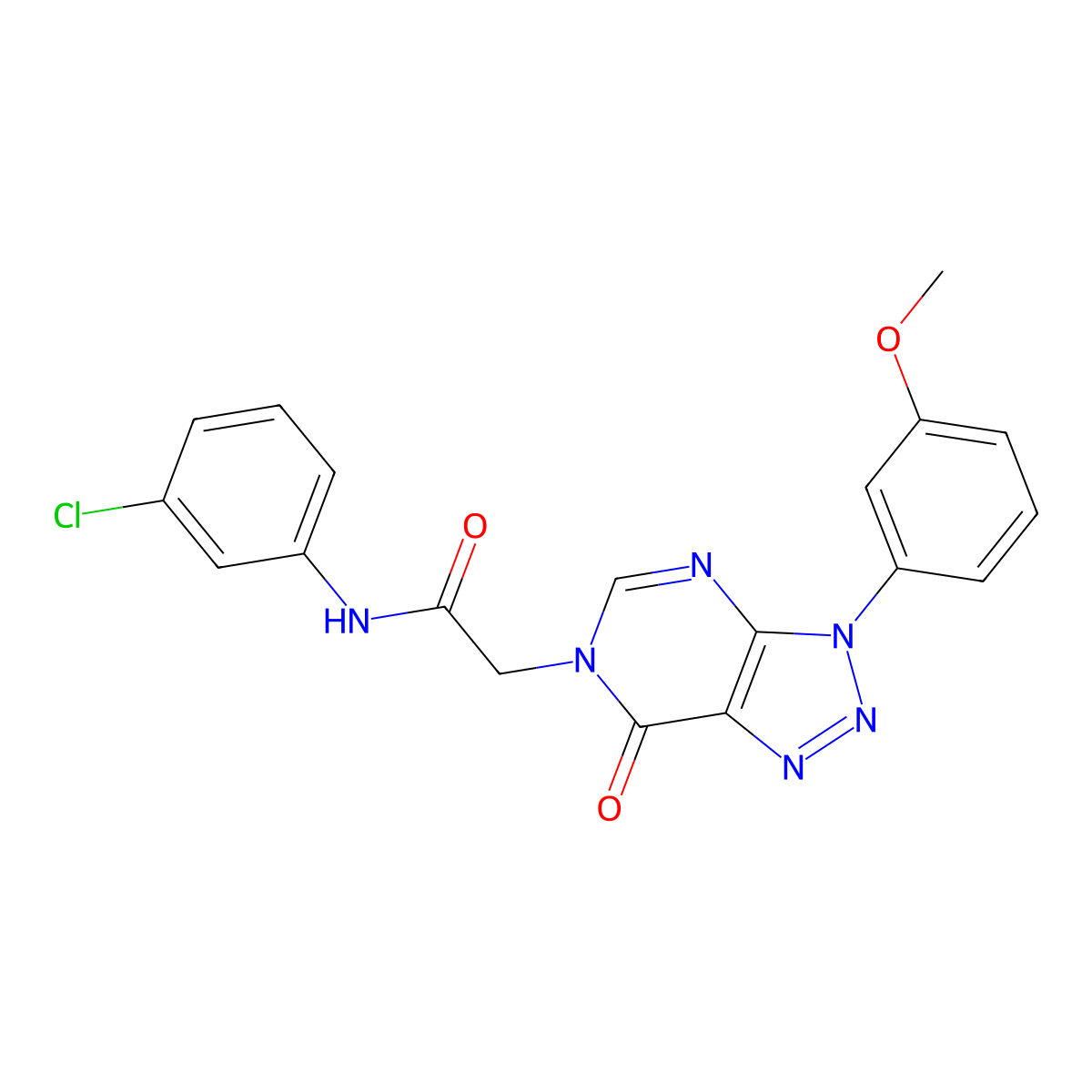 N-(3-chlorophenyl)-2-(3-(3-methoxyphenyl)-7-oxo-3H-[1,2,3]triazolo[4,5-d]pyrimidin-6(7H)-yl)acetamide molecular structure, CAS 847385-53-9