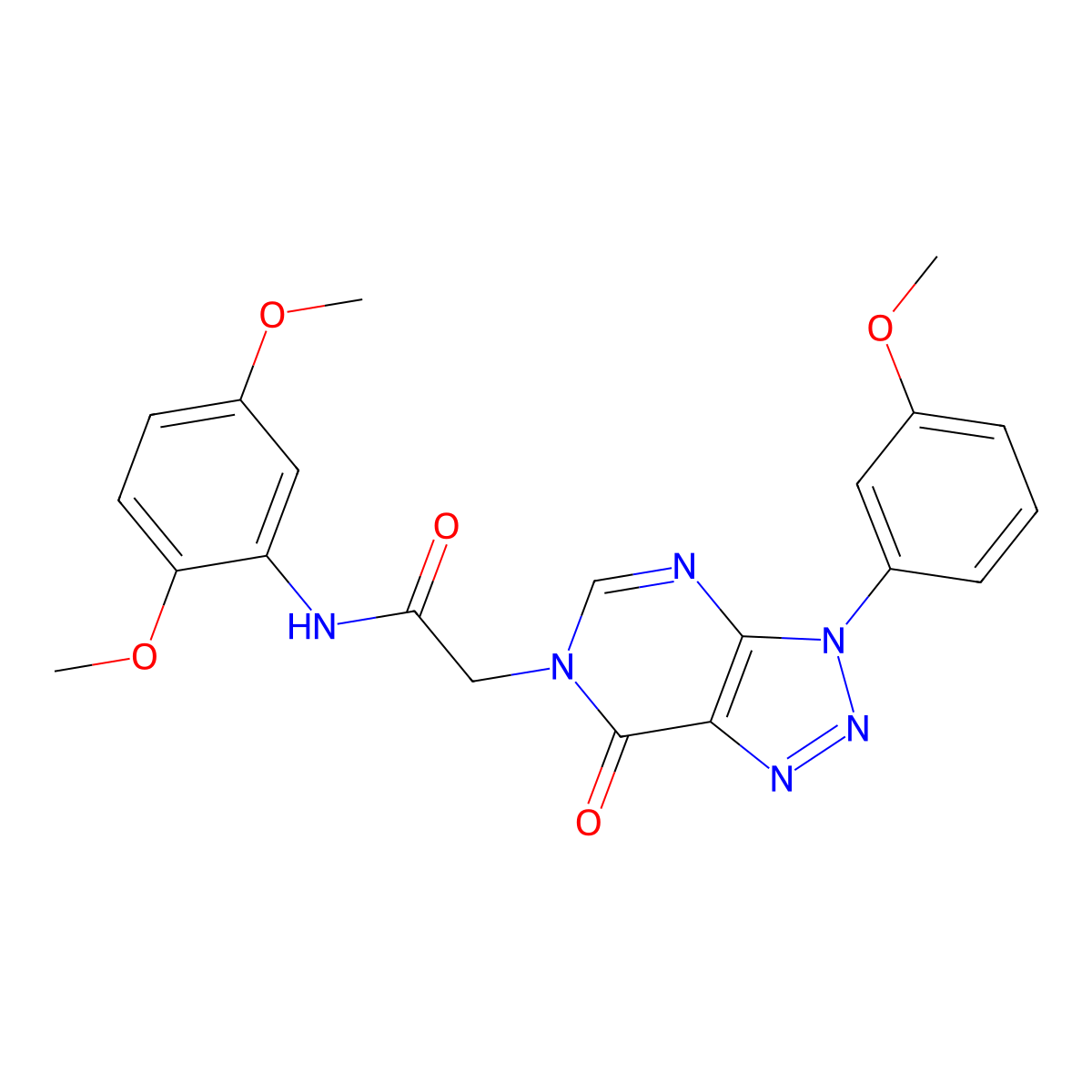 N-(2,5-dimethoxyphenyl)-2-(3-(3-methoxyphenyl)-7-oxo-3H-[1,2,3]triazolo[4,5-d]pyrimidin-6(7H)-yl)acetamide molecular structure, CAS 847385-64-2