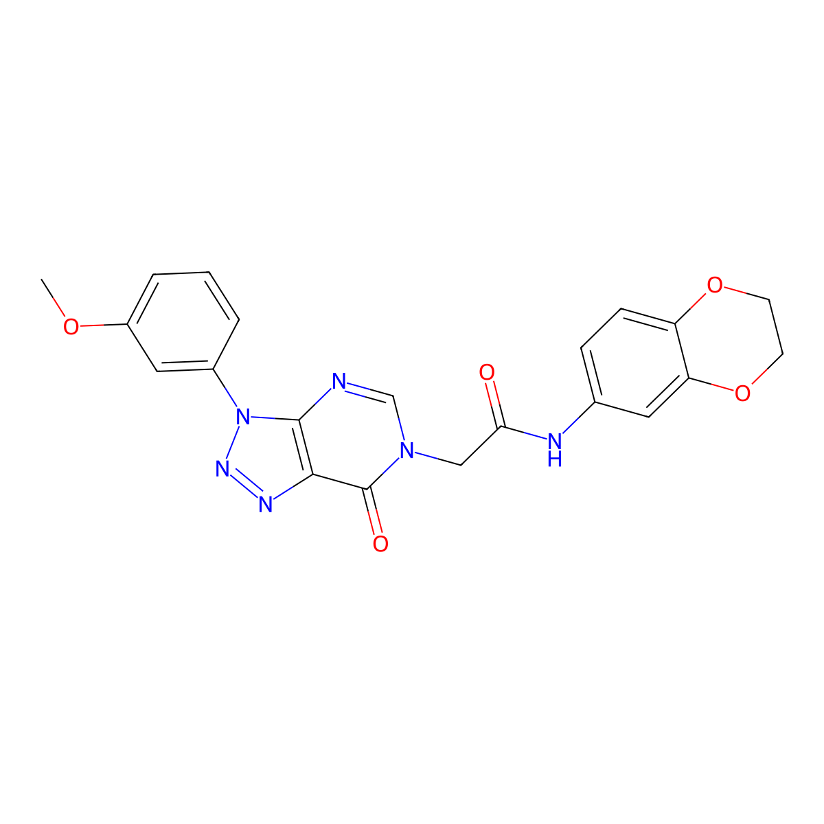 N-(2,3-dihydrobenzo[b][1,4]dioxin-6-yl)-2-(3-(3-methoxyphenyl)-7-oxo-3H-[1,2,3]triazolo[4,5-d]pyrimidin-6(7H)-yl)acetamide molecular structure, CAS 847385-67-5