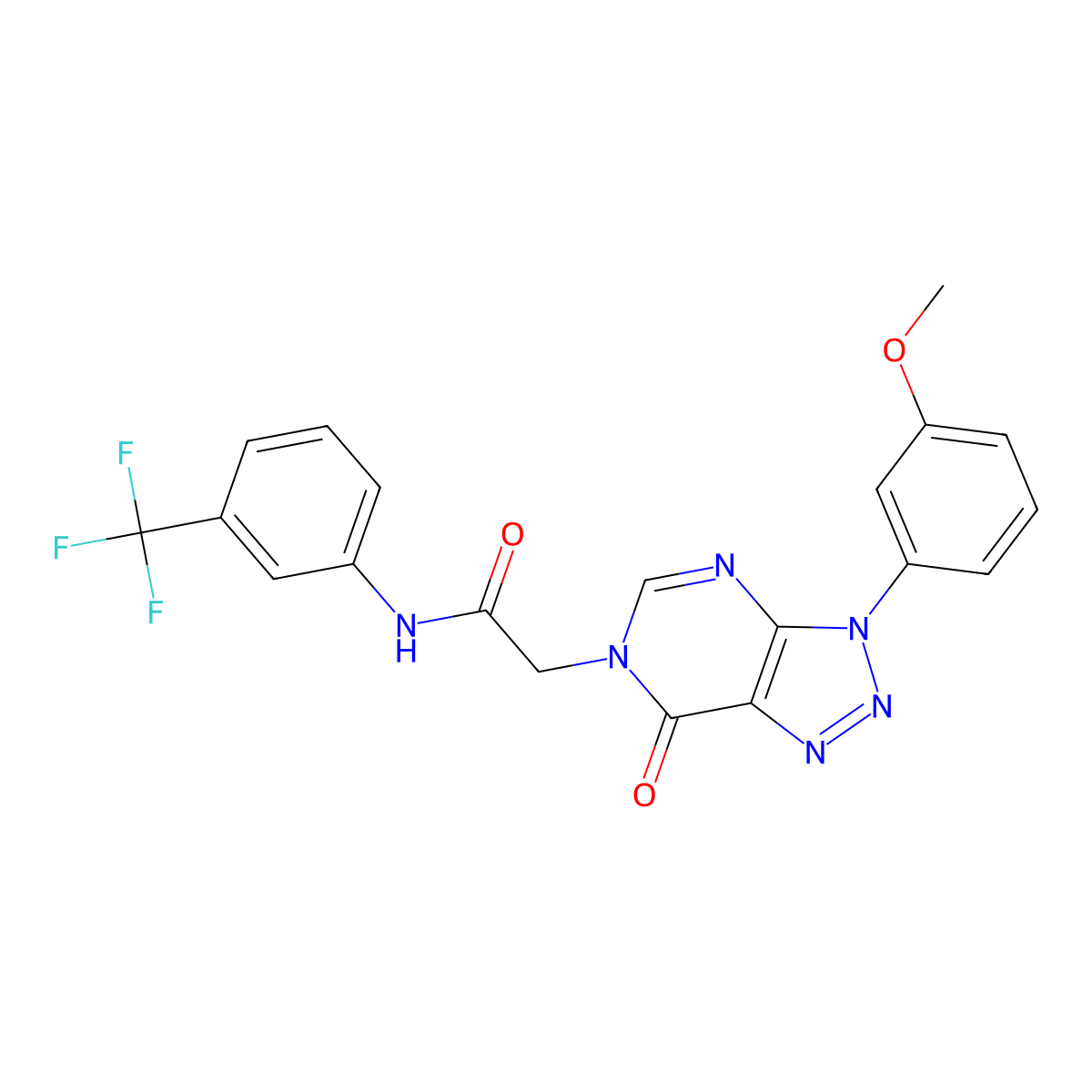 2-(3-(3-methoxyphenyl)-7-oxo-3H-[1,2,3]triazolo[4,5-d]pyrimidin-6(7H)-yl)-N-(3-(trifluoromethyl)phenyl)acetamide molecular structure, CAS 847385-69-7